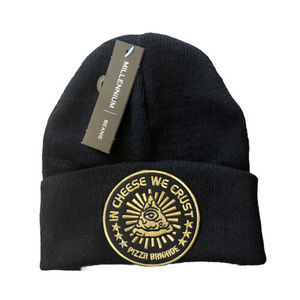 Pizza Beanie Hat In Cheese we Crust Skull Cap One Bite